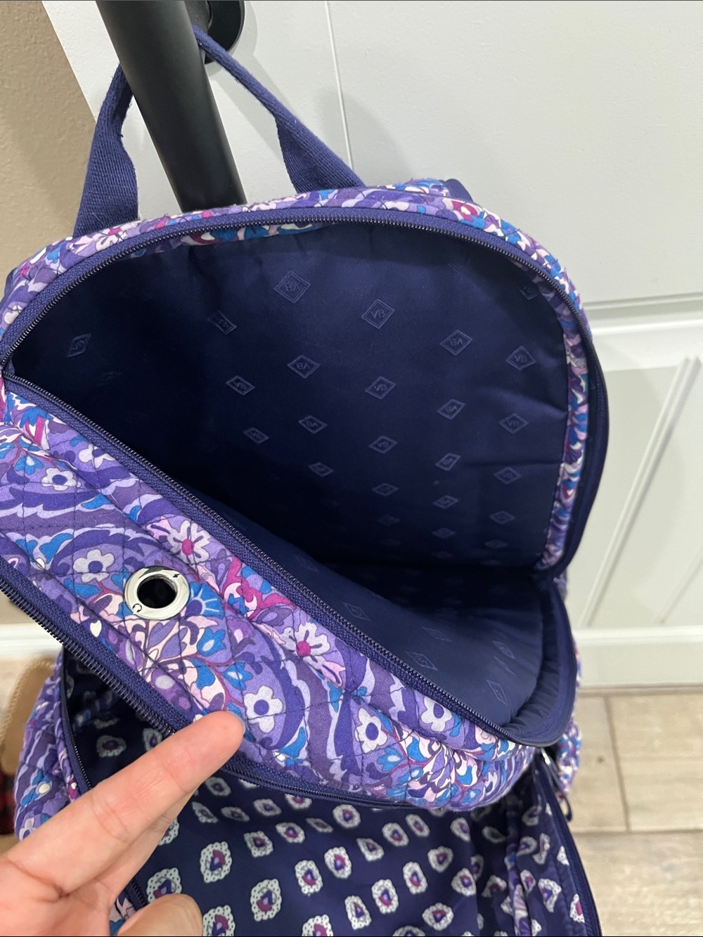 Vera Bradley Navy, Purple & Pink Floral Quilted Crossbody - Picture 5 of 11